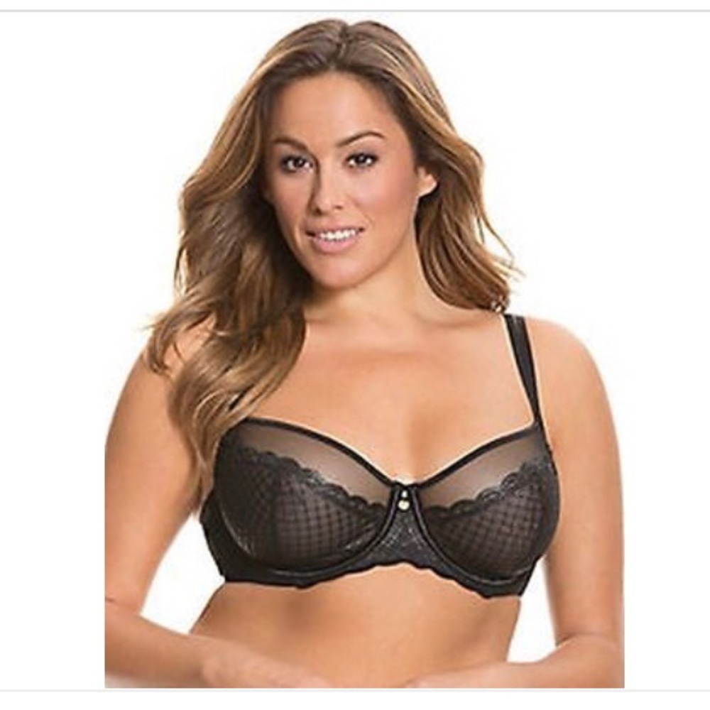 Beautiful sexy sheer underwire bra black